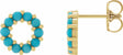 14K Yellow Natural Turquoise Cabochon Earrings