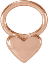 14K Rose 5 mm Heart Hoop Dangle