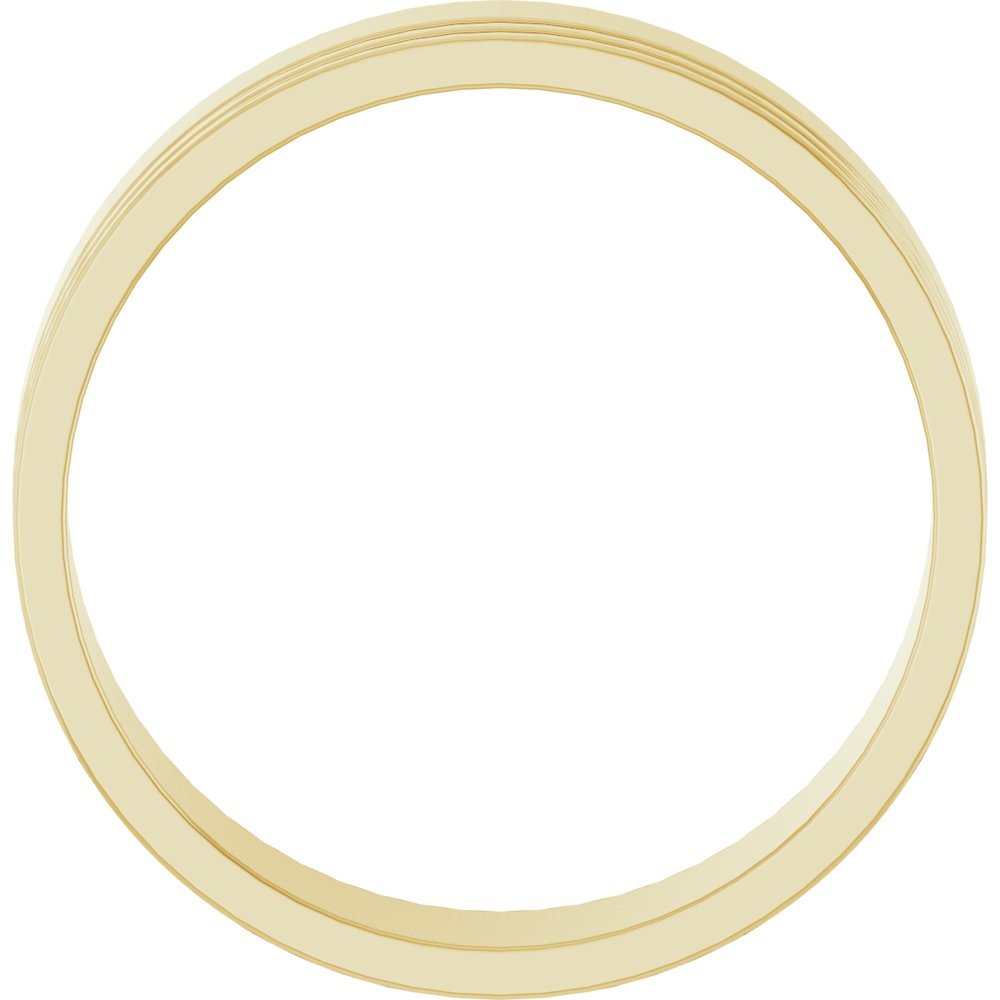 14K Yellow Gold 6 mm Grooved Flat Band Size 8
