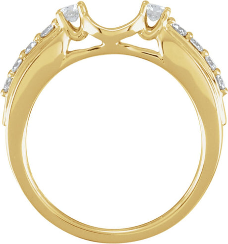14K Yellow 1/2 CTW Natural Diamond Wrap-Style Enhancer Ring