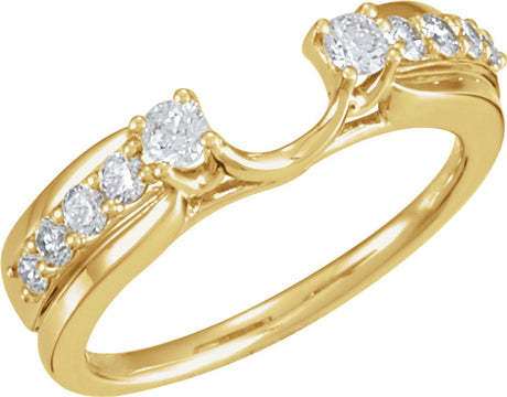14K Yellow 1/2 CTW Natural Diamond Wrap-Style Enhancer Ring