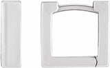 Sterling Silver Square Hinged 10 mm Huggie Hoop Earrings