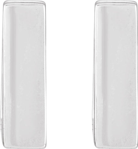 14K White Square Hinged 10 mm Huggie Hoop Earrings