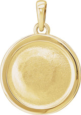 14K Yellow 12.78 mm Elephant Disc Pendant