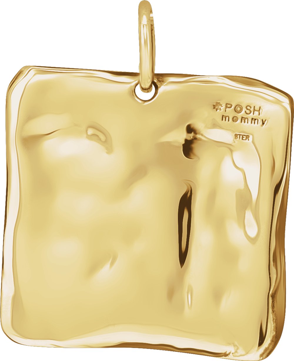 14K Yellow Gold Posh Mommy® Initial A Vintage-Inspired Pendant