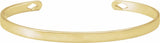 14K Yellow Gold Engravable Pierced Diamond Cuff 7" Bracelet
