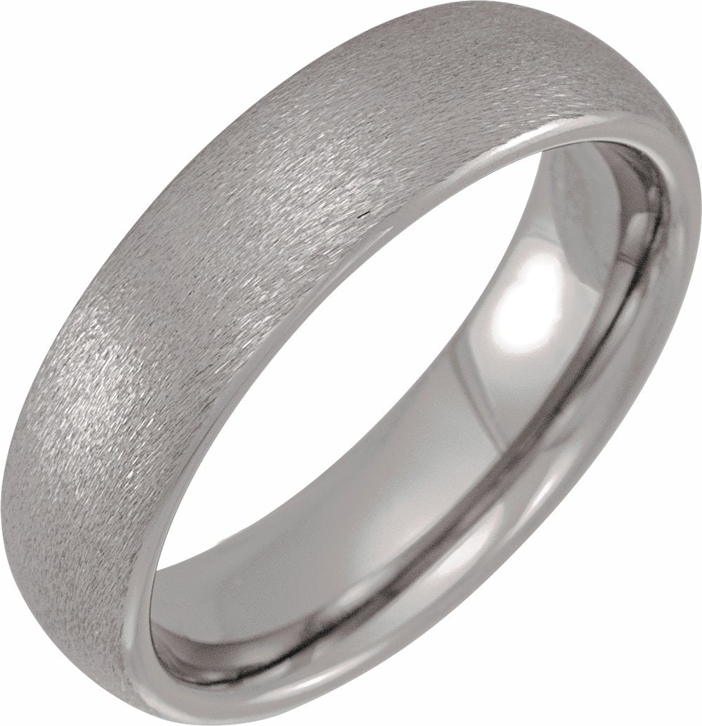 Tungsten 6 mm Half Round Comfort-Fit Satin Band Size 8