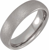 Tungsten 6 mm Half Round Comfort-Fit Satin Band Size 8