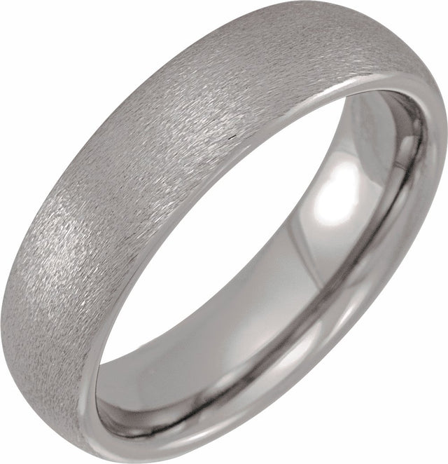Tungsten 6 mm Half Round Comfort-Fit Satin Band Size 8