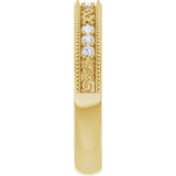 14K Yellow 1/8 CTW Natural Diamond Milgrain Anniversary Band