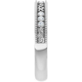 14K White 1/8 CTW Natural Diamond Milgrain Anniversary Band