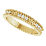 14K Yellow 1/8 CTW Natural Diamond Milgrain Anniversary Band