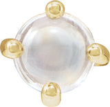 14K Yellow Rainbow Moonstone Cabochon Pendant