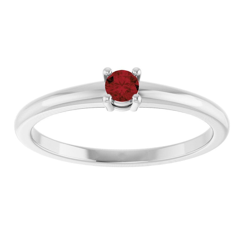 Sterling Silver Natural Garnet Mozambique Ring