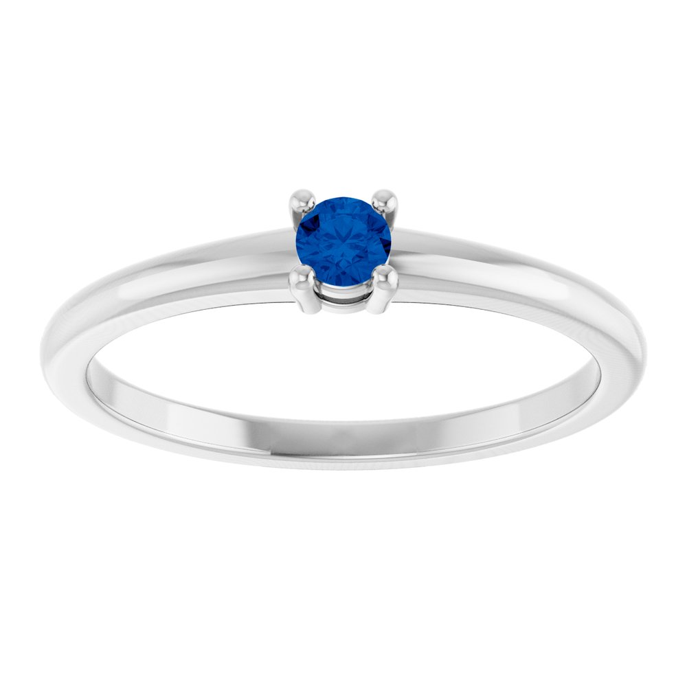 Sterling Silver Natural Blue Sapphire Ring