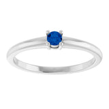 Sterling Silver Natural Blue Sapphire Ring