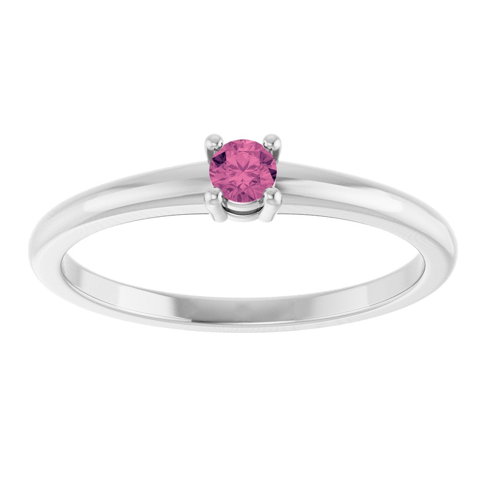 Sterling Silver Natural Pink Tourmaline Ring