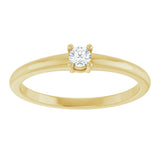 14K Yellow Gold Natural White Sapphire Ring