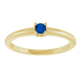 14K Yellow Natural Blue Sapphire Ring