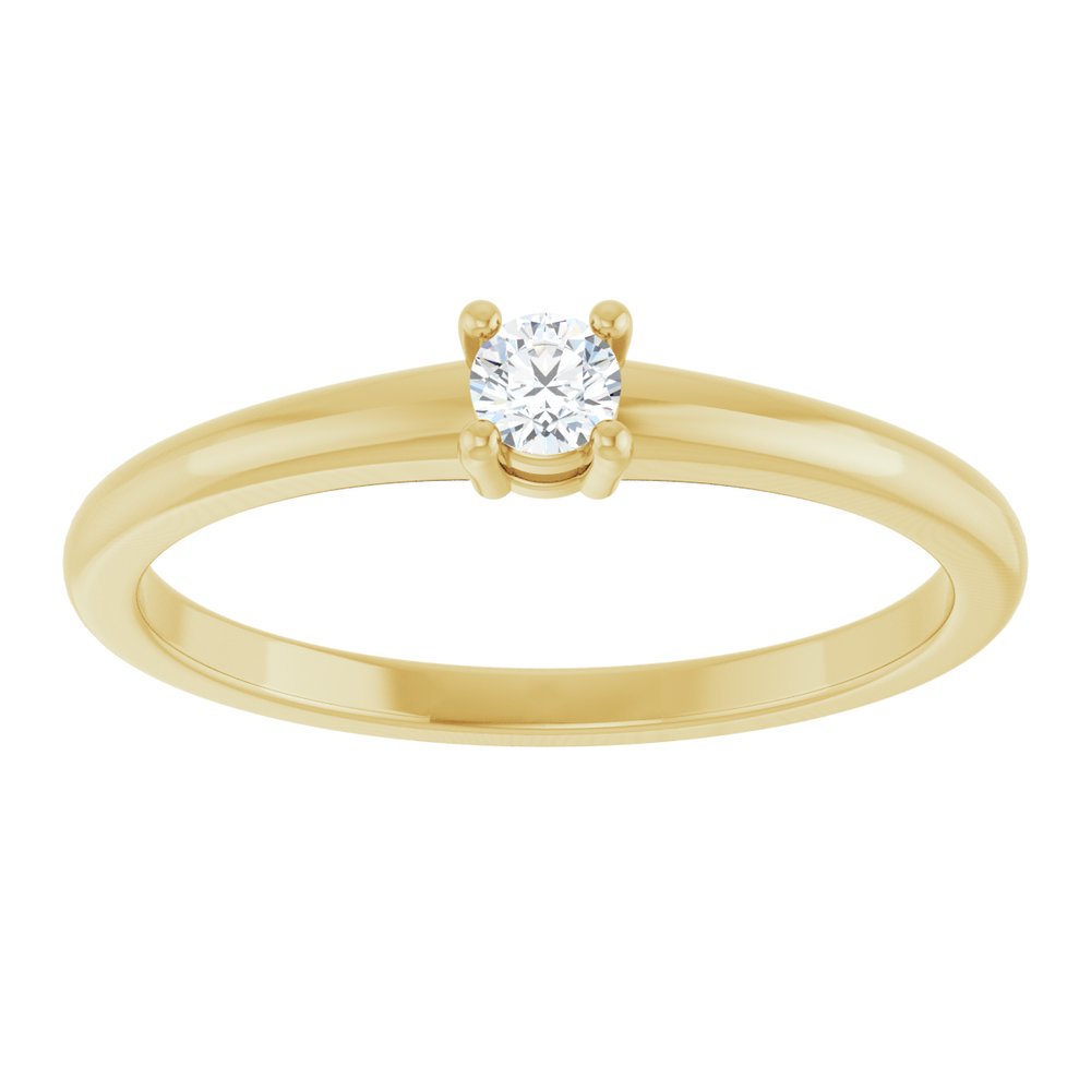 14K Yellow Natural White Sapphire Ring