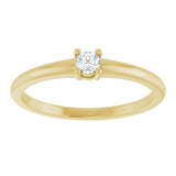 14K Yellow Natural White Sapphire Ring