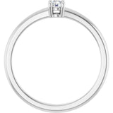 14K White Natural White Sapphire Ring