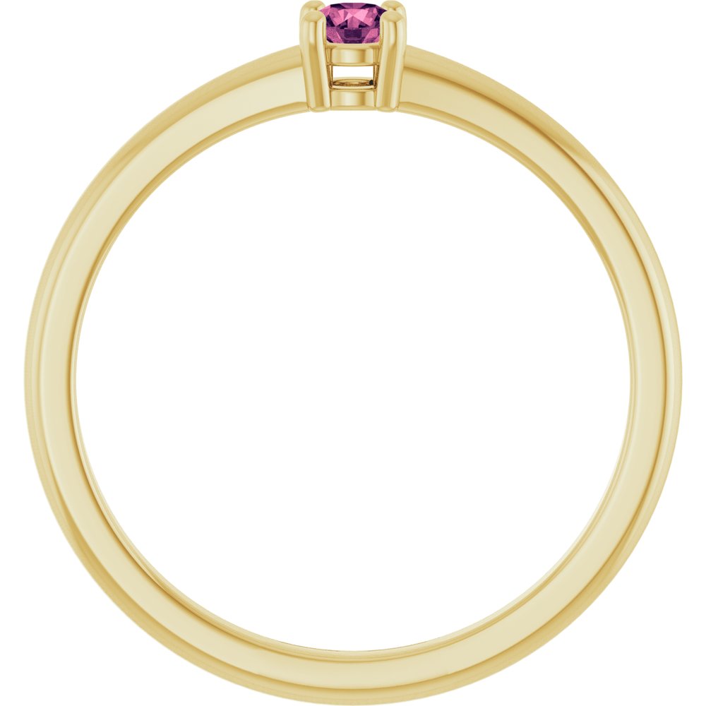 14K Yellow Natural Pink Tourmaline Ring