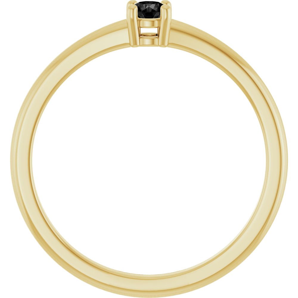 14K Yellow Gold Natural Black Onyx Ring