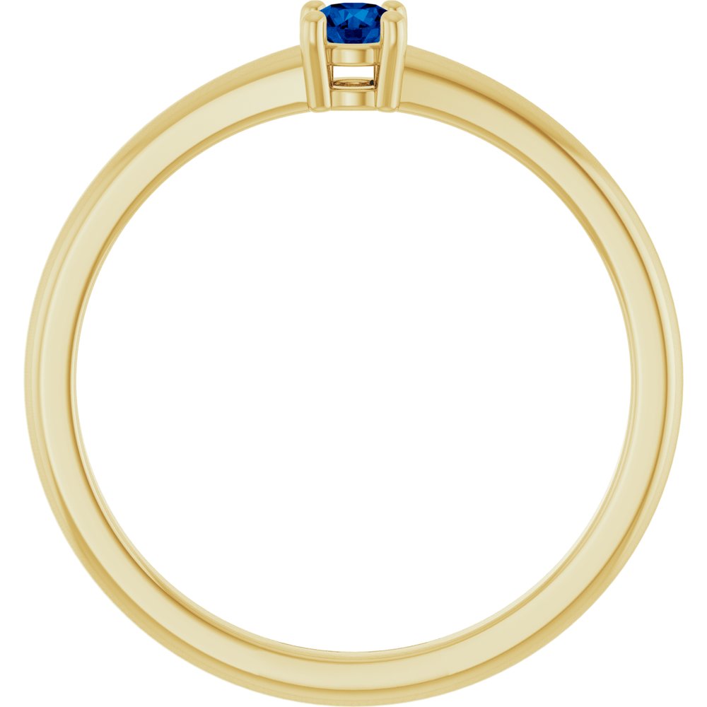 14K Yellow Natural Blue Sapphire Ring