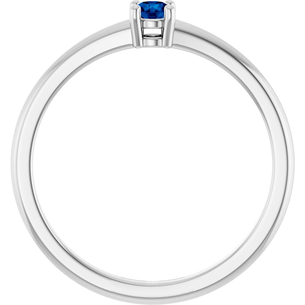 Sterling Silver Natural Blue Sapphire Ring