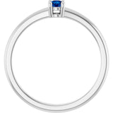 Sterling Silver Natural Blue Sapphire Ring