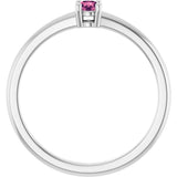 Sterling Silver Natural Pink Tourmaline Ring