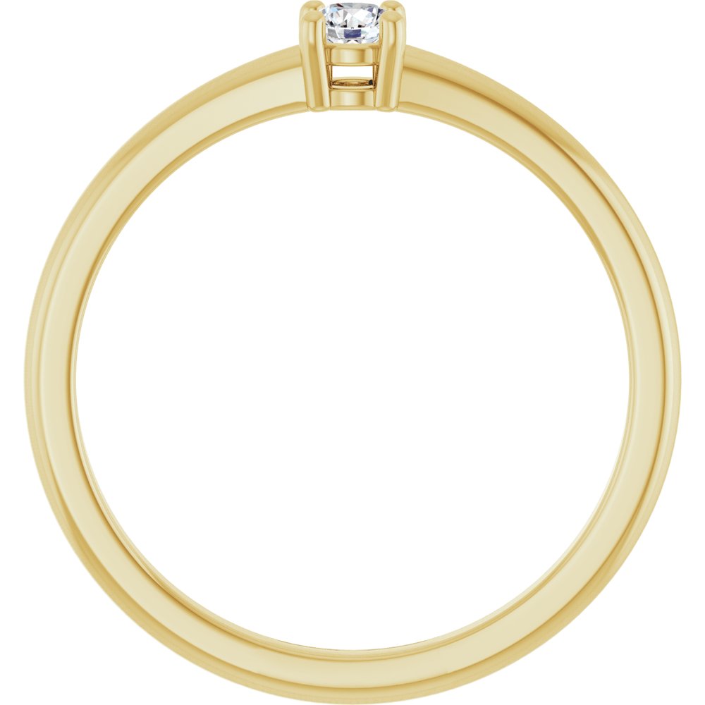 14K Yellow Gold Natural White Sapphire Ring