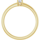 14K Yellow Gold Natural White Sapphire Ring