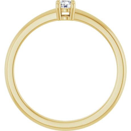 14K Yellow Gold Natural White Sapphire Ring