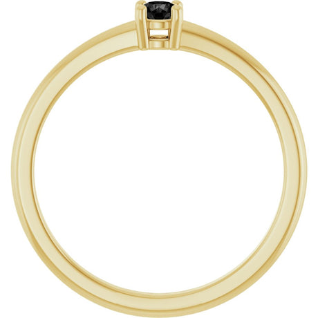 14K Yellow Gold Natural Black Onyx Ring