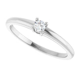 14K White Natural White Sapphire Ring