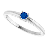 Sterling Silver Natural Blue Sapphire Ring