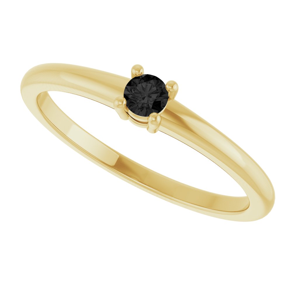 14K Yellow Gold Natural Black Onyx Ring