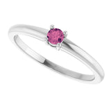 Sterling Silver Natural Pink Tourmaline Ring