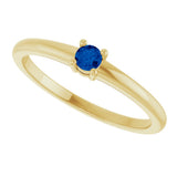 14K Yellow Natural Blue Sapphire Ring