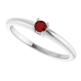 Sterling Silver Natural Garnet Mozambique Ring