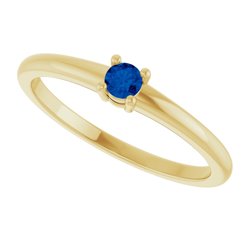 14K Yellow Natural Blue Sapphire Ring