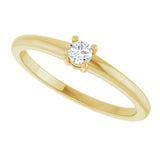 14K Yellow Natural White Sapphire Ring