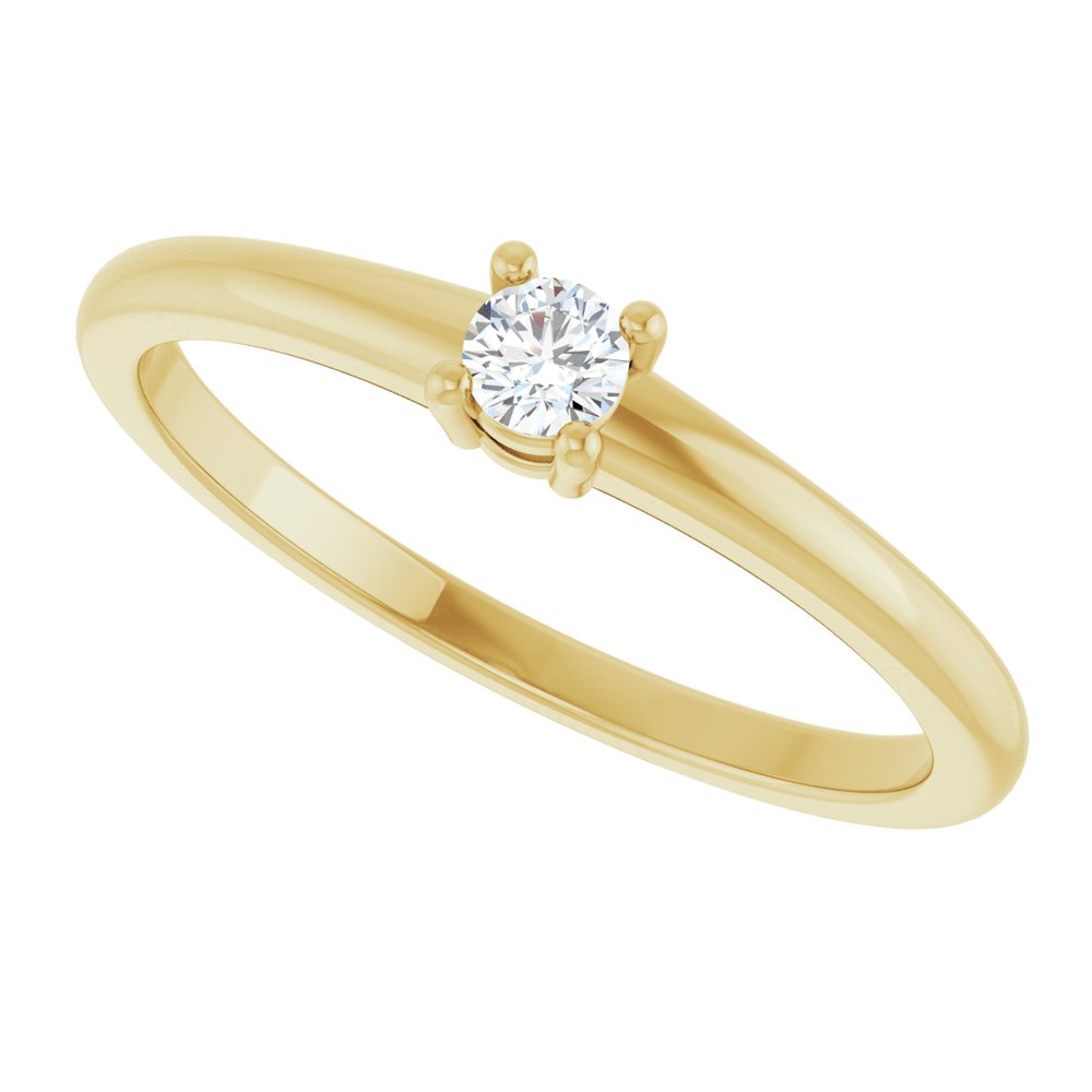 14K Yellow Gold Natural White Sapphire Ring