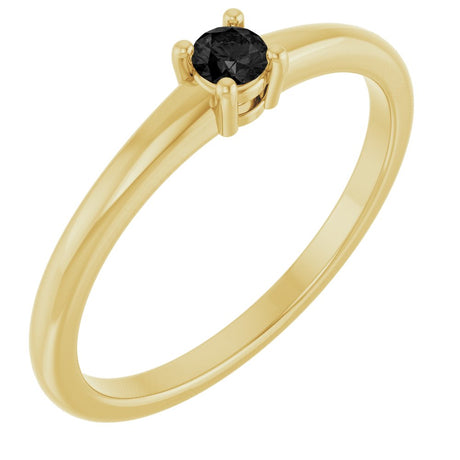 14K Yellow Gold Natural Black Onyx Ring