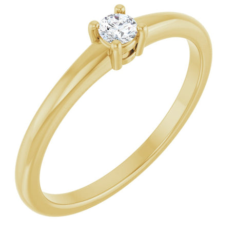 14K Yellow Gold Natural White Sapphire Ring