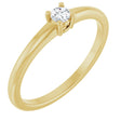 14K Yellow Natural White Sapphire Ring