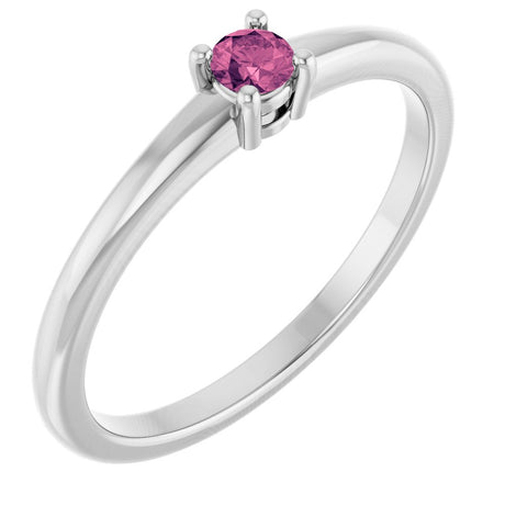 Sterling Silver Natural Pink Tourmaline Ring