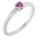 Sterling Silver Natural Pink Tourmaline Ring